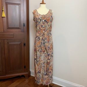 VTG Maggy London tribal print button dress